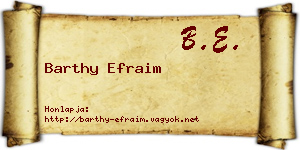 Barthy Efraim névjegykártya